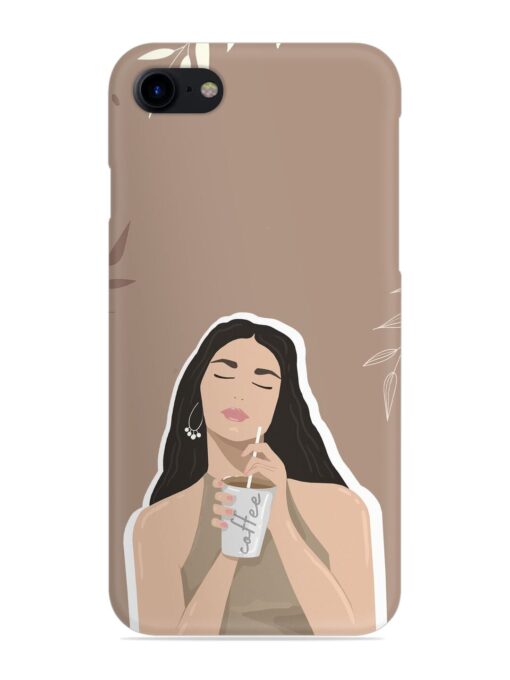 Girl With Coffee Snap Case for Apple Iphone 8 Zapvi