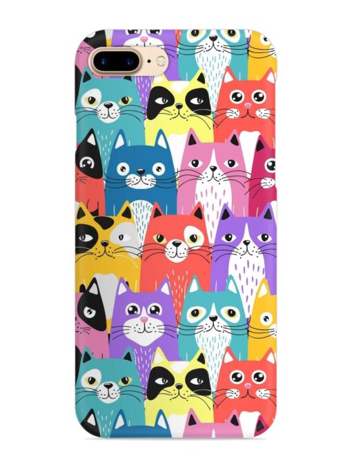 Funny Cartoon Cats Snap Case for Apple Iphone 8 Plus Zapvi