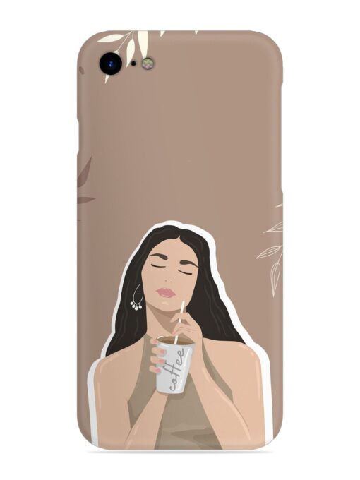 Girl With Coffee Snap Case for Apple Iphone Se (2020) Zapvi