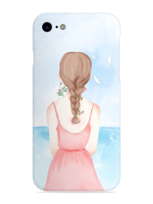 Watercolor Girl Vector Snap Case for Apple Iphone Se (2020) Zapvi