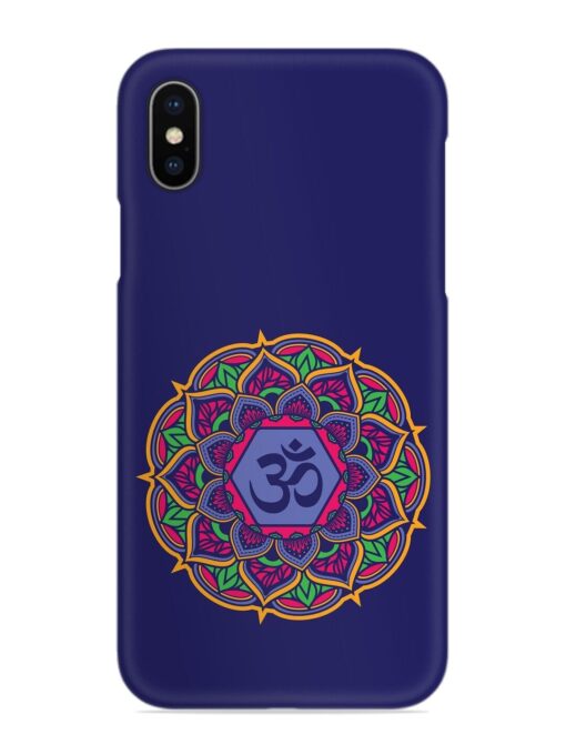 Om Mandala Art Blue Snap Case for Apple Iphone X Zapvi