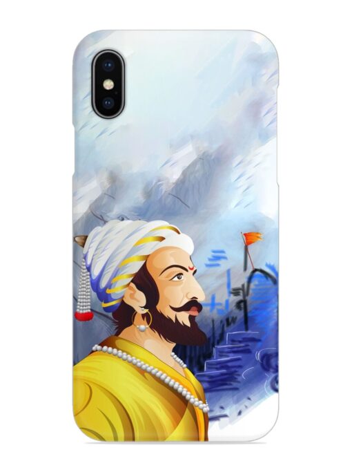 Shivaji Maharaj Color Paint Art Snap Case for Apple Iphone X Zapvi