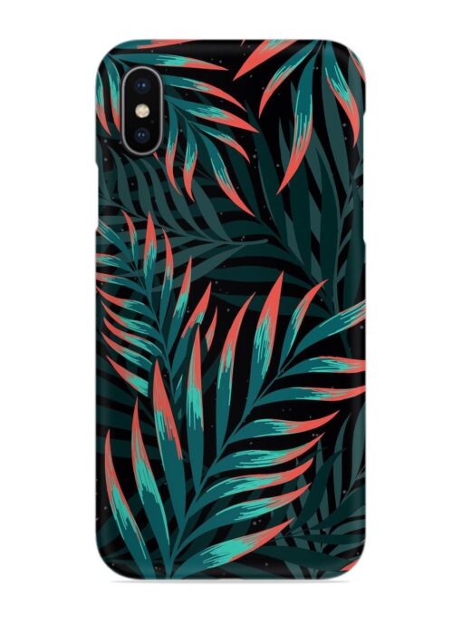 Green Leaf Art Snap Case for Apple Iphone X Zapvi