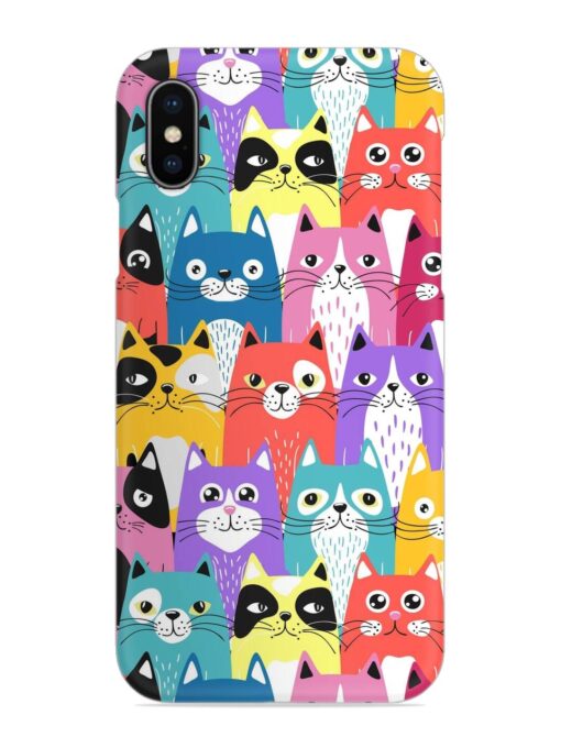 Funny Cartoon Cats Snap Case for Apple Iphone X Zapvi