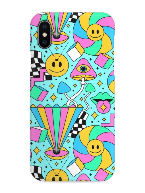 Trippy Rainbow 60S Snap Case for Apple Iphone X Zapvi