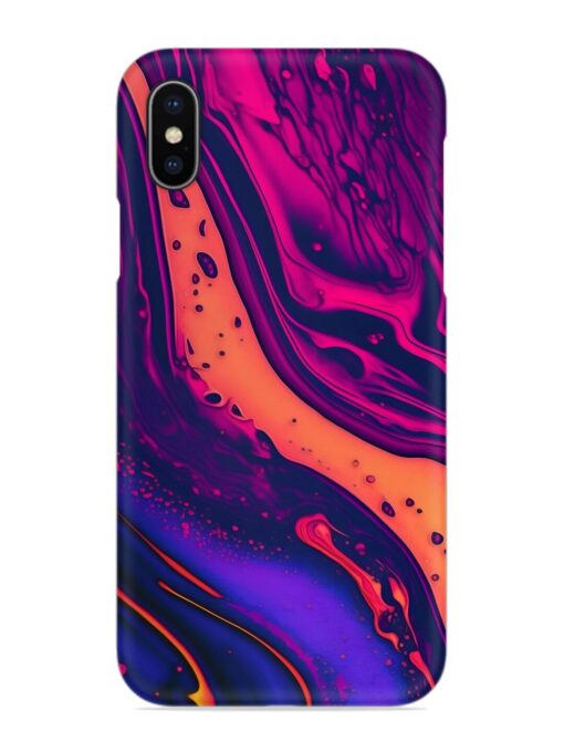 Fluid Blue Pink Art Snap Case for Apple Iphone X Zapvi