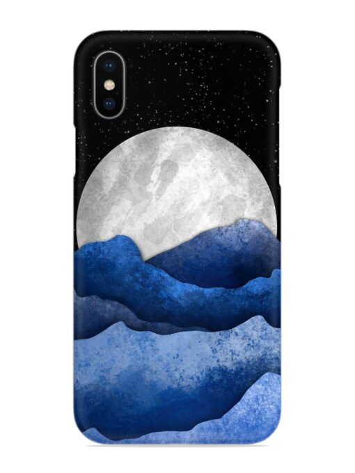 Full Moon Mountain Vector Snap Case for Apple Iphone X Zapvi