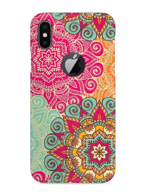 Mandala Seamless Snap Case for Apple Iphone X (Logo Cut) Zapvi