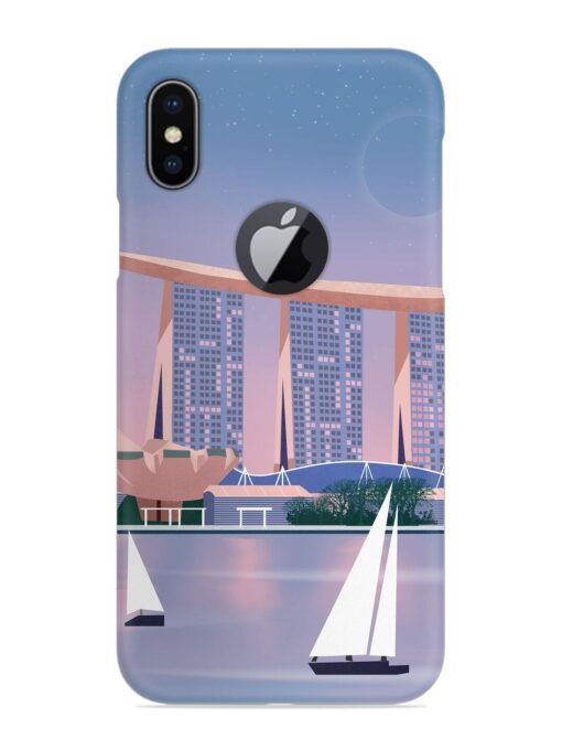 Singapore Scenery Architecture Snap Case for Apple Iphone X (Logo Cut) Zapvi