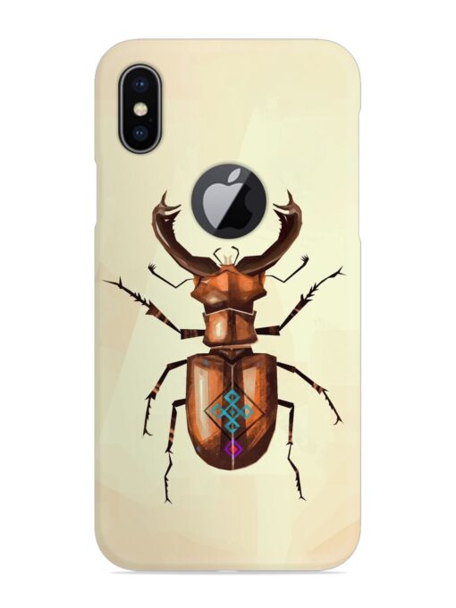 Stag Beetle Vector Snap Case for Apple Iphone X (Logo Cut) Zapvi