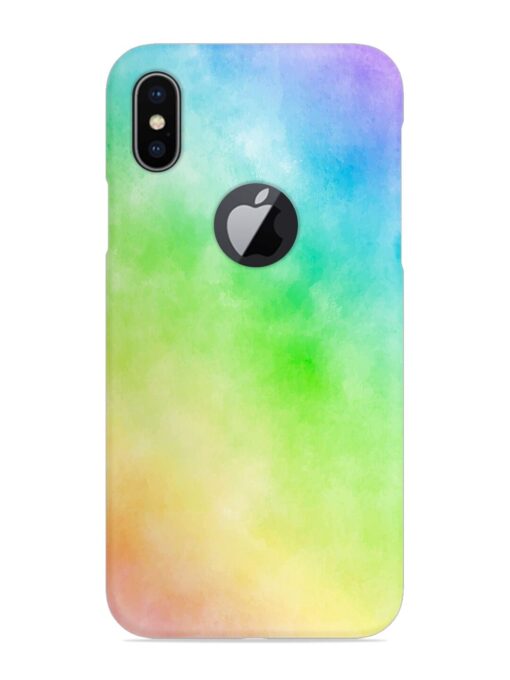 Watercolor Mixture Snap Case for Apple Iphone X (Logo Cut) Zapvi