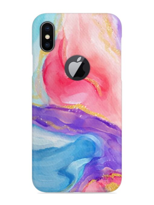 Watercolor Gradient Snap Case for Apple Iphone X (Logo Cut) Zapvi