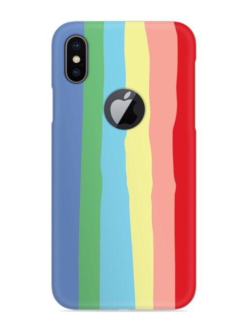 Rainbow Premium Shade Snap Case for Apple Iphone X (Logo Cut) Zapvi