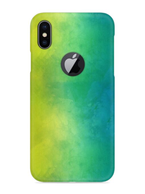 Yellow Green Gradient Snap Case for Apple Iphone X (Logo Cut) Zapvi