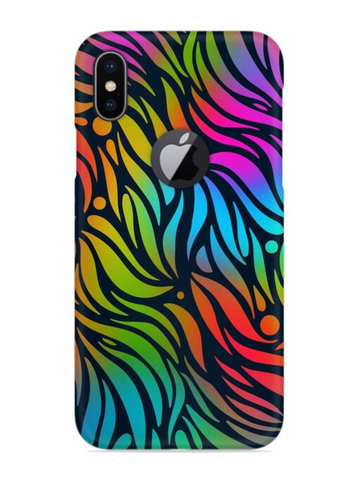 Abstract Leaf Design Snap Case for Apple Iphone X (Logo Cut) Zapvi