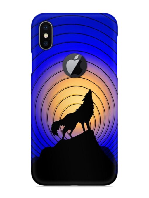 Fox Roaring Design Snap Case for Apple Iphone X (Logo Cut) Zapvi