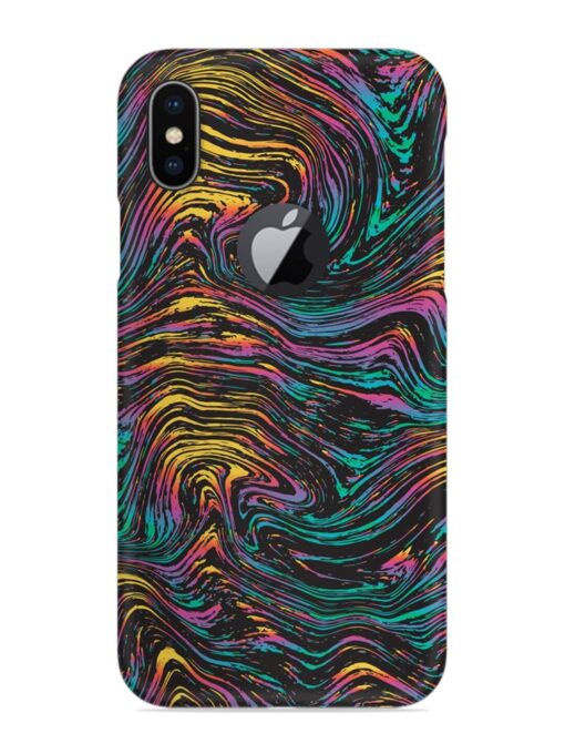 Abstract Liquid Colors Snap Case for Apple Iphone X (Logo Cut) Zapvi