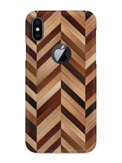 Seamless Wood Parquet Snap Case for Apple Iphone X (Logo Cut) Zapvi