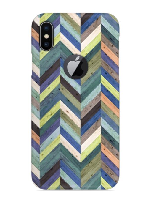 Chevron Random Color Snap Case for Apple Iphone X (Logo Cut) Zapvi