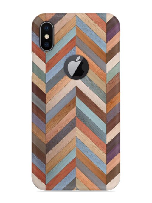 Seamless Wood Parquet Snap Case for Apple Iphone X (Logo Cut) Zapvi