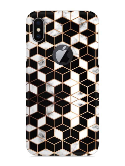 Vector Marble Texture Snap Case for Apple Iphone X (Logo Cut) Zapvi