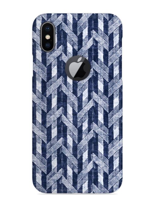 Abstract Herringbone Motif Snap Case for Apple Iphone X (Logo Cut) Zapvi