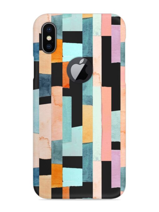 Geometric Seamless Pattern Snap Case for Apple Iphone X (Logo Cut) Zapvi