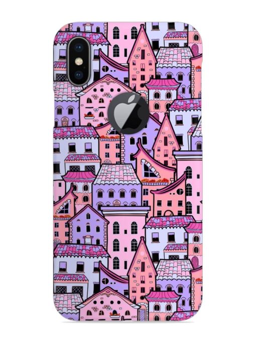 Seamless Pattern Houses Snap Case for Apple Iphone X (Logo Cut) Zapvi