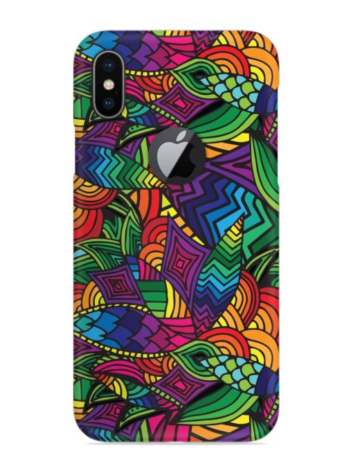 Abstract Multicolor Seamless Snap Case for Apple Iphone X (Logo Cut) Zapvi