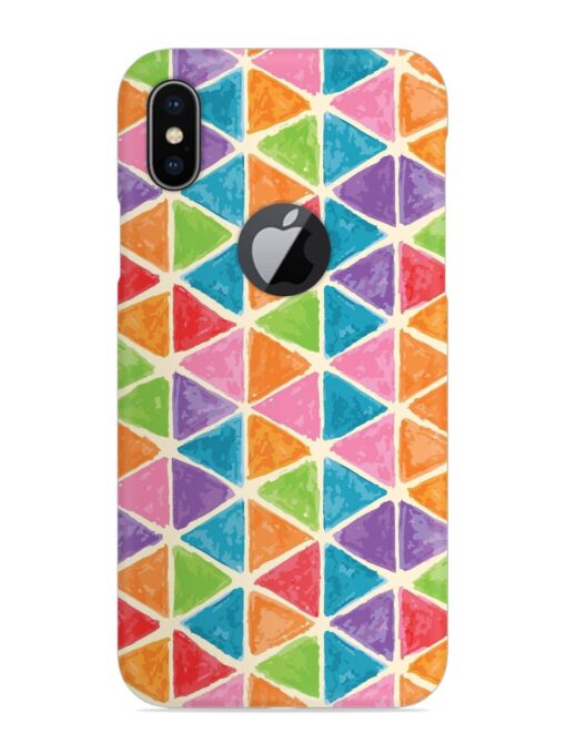 Seamless Colorful Isometric Snap Case for Apple Iphone X (Logo Cut) Zapvi