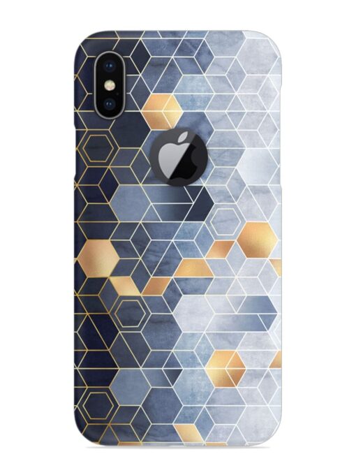 Geometric Abstraction Hexagons Snap Case for Apple Iphone X (Logo Cut) Zapvi