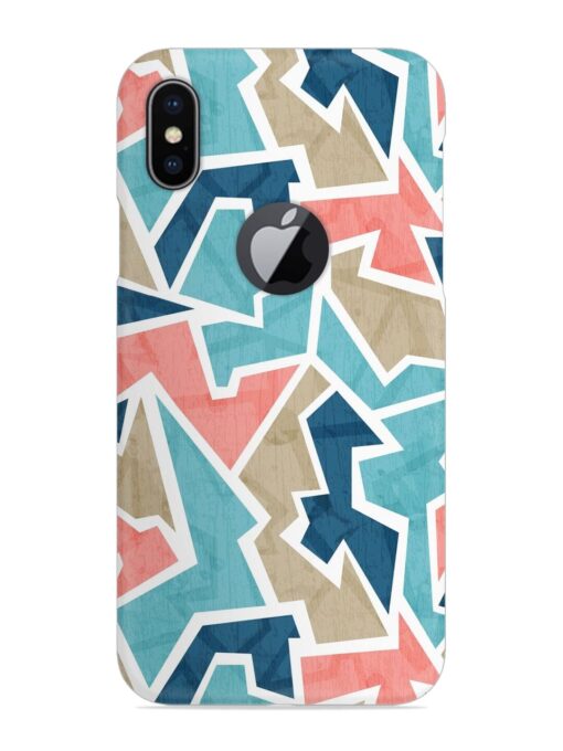 Vintage Geometric Triangle Snap Case for Apple Iphone X (Logo Cut) Zapvi