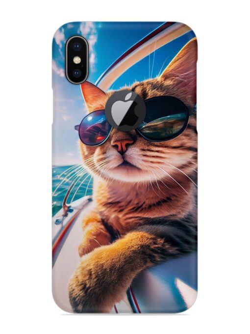 Cat In Style Snap Case for Apple Iphone X (Logo Cut) Zapvi