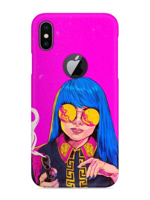 Aesthetic Anime Girl Snap Case for Apple Iphone X (Logo Cut) Zapvi