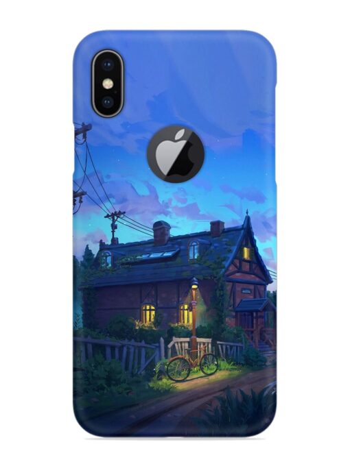 Beautiful Village House Snap Case for Apple Iphone X (Logo Cut) Zapvi