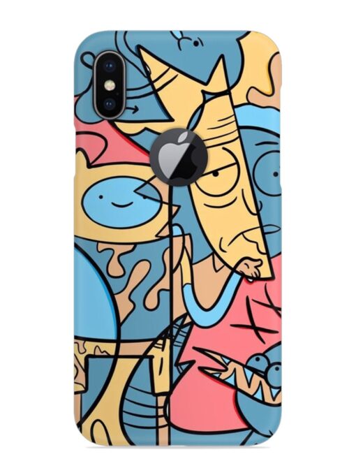 Silly Face Doodle Snap Case for Apple Iphone X (Logo Cut) Zapvi