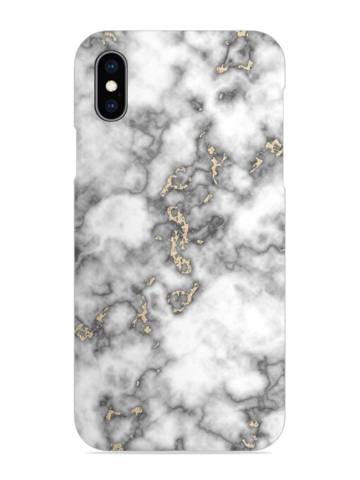 Gray And Gold Marble Snap Case for Apple Iphone Xs Zapvi