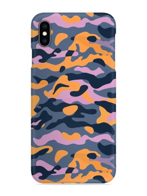 Camouflage Army Military English Orange Art Snap Case for Apple Iphone Xs Max Zapvi