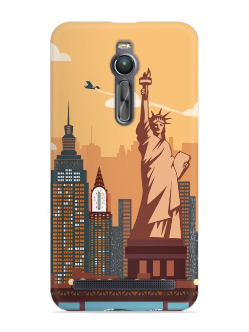 New York Statue Of Liberty Architectural Scenery Snap Case for Asus Zenfone 2 Zapvi