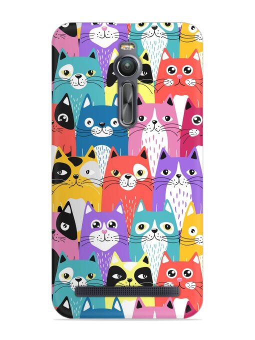 Funny Cartoon Cats Snap Case for Asus Zenfone 2 Zapvi