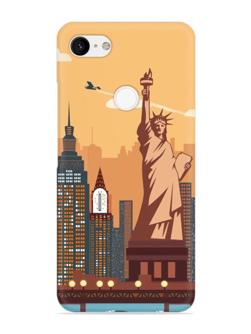 New York Statue Of Liberty Architectural Scenery Snap Case for Google Pixel 3 Xl Zapvi