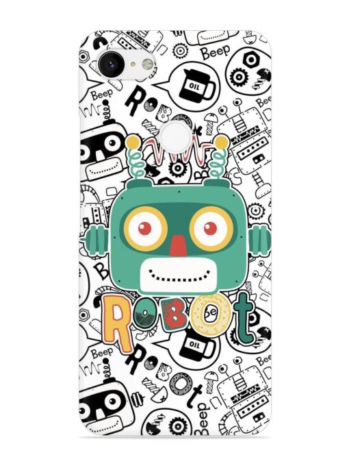 Robot Modern Seamless Pattern Snap Case for Google Pixel 3 Xl Zapvi