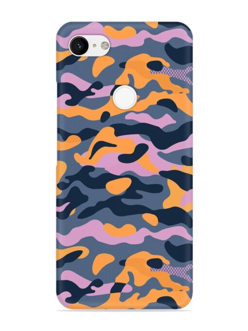 Camouflage Army Military English Orange Art Snap Case for Google Pixel 3 Xl Zapvi