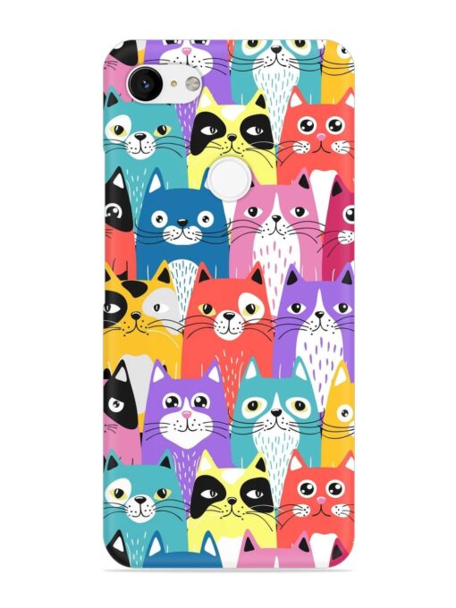 Funny Cartoon Cats Snap Case for Google Pixel 3 Xl Zapvi