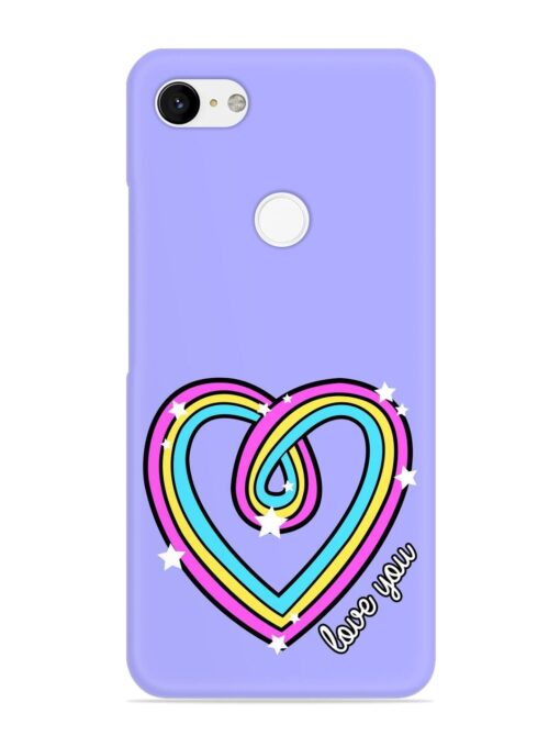 Colorful Rainbow Heart Snap Case for Google Pixel 3 Xl Zapvi