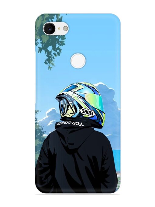 Rider With Helmet Snap Case for Google Pixel 3 Xl Zapvi