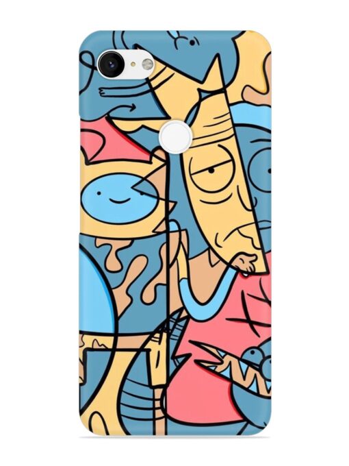 Silly Face Doodle Snap Case for Google Pixel 3 Xl Zapvi