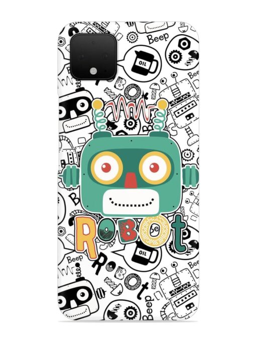 Robot Modern Seamless Pattern Snap Case for Google Pixel 4 Zapvi