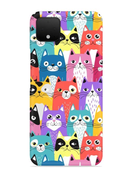 Funny Cartoon Cats Snap Case for Google Pixel 4 Zapvi