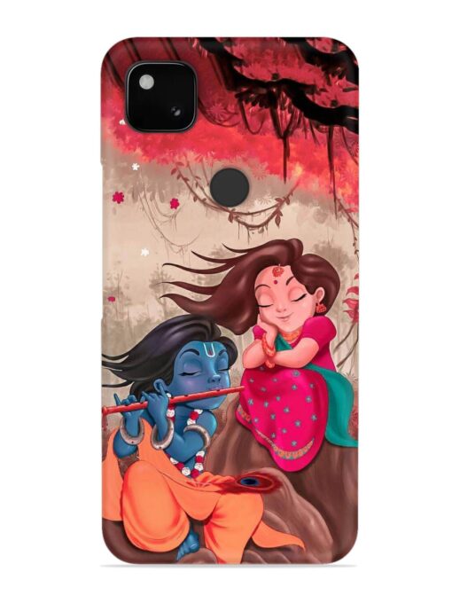 Radhe Krishna Water Art Snap Case for Google Pixel 4A Zapvi